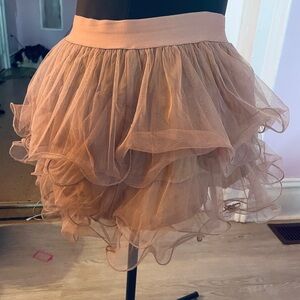 Tan Layered Tulle Skirt
